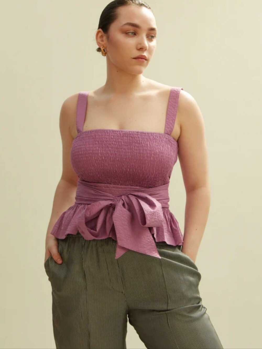 Ciao Lucia Isla Top In Iris Wave Cotton